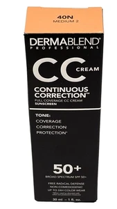 Dermablend Professional Continuous Correction CC Cream SPF50+ 40N Medium 2 -1 Oz - Picture 1 of 1