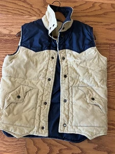 Chaleco de Courderoy Hinchado Senderismo Nórdico Occidental Reversible Esquí Alpino De Colección M - Imagen 1 de 6