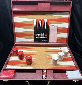 1976 Crisloid Bakelite Backgammon Complete 1 3/4" Tournament Size Excellent - Picture 1 of 14