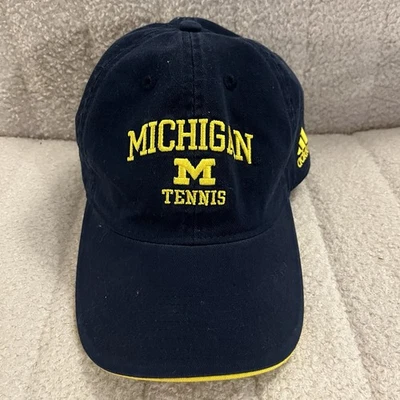 Michigan Wolverines Hat Cap Mens Adjustable Blue Yellow Adidas Tennis - Image 1 of 4