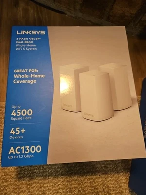Linksys WHW0103 AC1300 2-pack Set VELOP Dual-Band WiFi 5 System White - Image 1 of 4