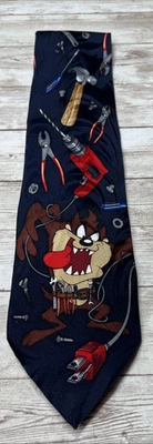 Corbata de cuello Looney Tunes Tools para hombre de colección (1997) Diablo tazmano hecha a mano 100 % seda Foto 1 de 4