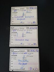3 Alte Fahrkarten DB Blankoübergangskarte 2./1. Klasse 1972