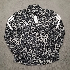 Adidas Jacket Women’s Small AdiZero Black Running Animal Leopard Print IT4450 - Picture 1 of 8