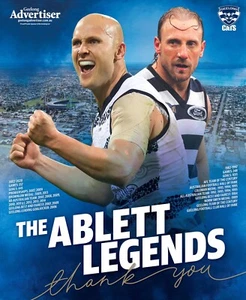 LAMINATED GEELONG CATS TEAM LEGEND PLAYER POSTER,AFL FOOTBALL ABLETT SR JR - Picture 1 of 1