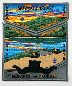 OA Lodge 243 Mowogo Northeast Georgia Council 2018 NOAC 2-pc Set Grey Border - Picture 1 of 2