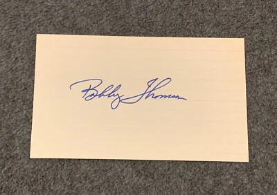 Bobby Thomson Signed Index Card - Auto New York Giants - Image 1 of 3