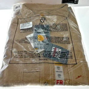 Flame Resistant Carhartt Rugged Flex Rigby Shirt Men's 2XL Tall Dark Khaki Work - Picture 1 of 3