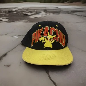 Pikachu Pokeman Black/Yellow Hat Cap Adjustable Snapback - Picture 1 of 3