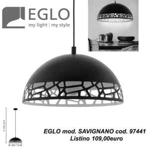 EGLO Mod.SAVIGNANO - Lampadario ACCIAIO MODERNO Soffitto tavola NERO OPACO - Foto 1 di 4