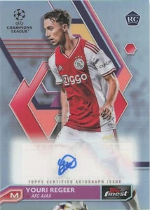 2022-23 Topps Finest UEFA Youri Regeer SP REFRACTOR  AUTO  Rookie Autograph Ajax - Picture 1 of 2