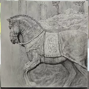 Graphite Pencil Drawing Equine Art Italian horse Marilyn Cuellar Signed - Picture 1 of 6