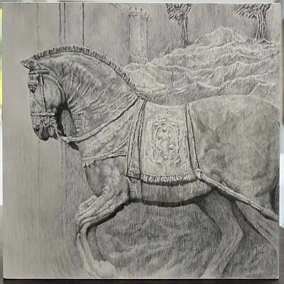 Grafito Dibujo a Lápiz Arte Equino Caballo Italiano Marilyn Cuéllar Firmado Foto 1 de 4