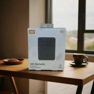 WD Elements 4TB Black Portable HDD External Hard Drive. - Afbeelding 1 van 8