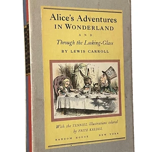 Vintage 1946 Rare Alice's Through the Looking Glass Lewis Carroll 2 Vol. Box Set - Bild 1 von 15