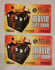 Vintage Regal Cinemas 2007 Regal Entertainment Group Movie Gift Cards Set Of 2  - Picture 1 of 2