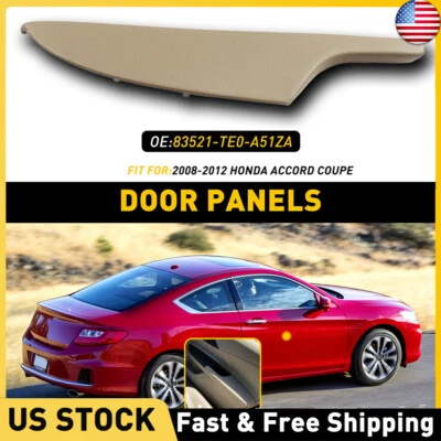 Panel de reposabrazos de puerta lateral derecho pasajero para Honda Accord 2008-2012 cupé beige Foto 1 de 4