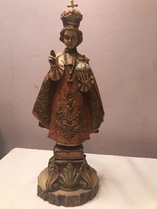 VTG Infant Jesus of Prague Resin Figure Stamped Italy 206/3 Catholic Religious - Picture 1 of 11
