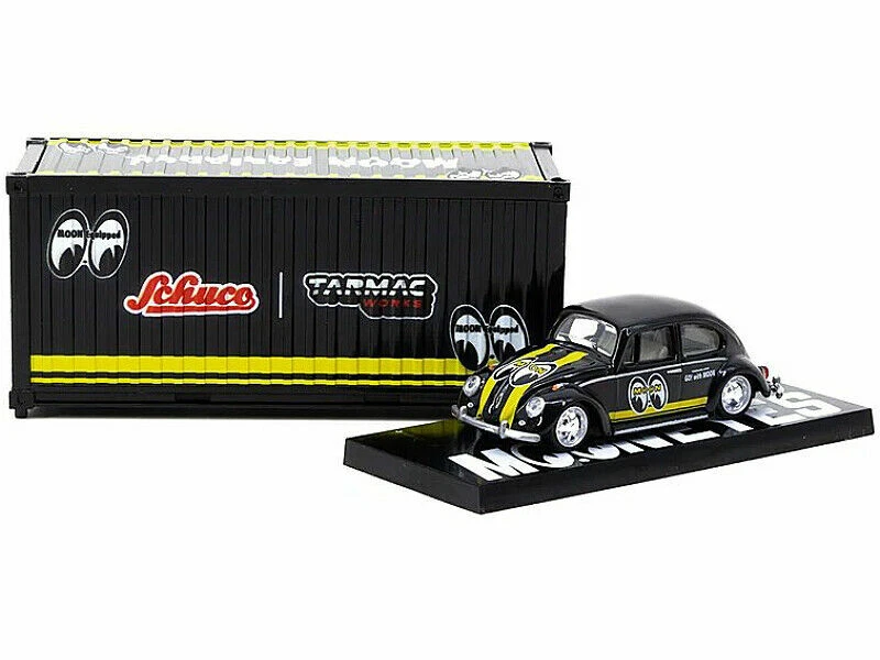 VOLKSWAGEN BEETLE "MOONEYES" & CONTAINER 1/64 SCHUCO & TARMAC WORKS T64S-006-ME2