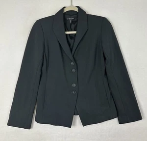Eileen Fisher Blazer Black Button Front Long Sleeve Lined Career Size PS - Picture 1 of 12