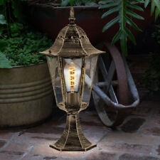 Gartenlampe Sockelleuchte Außenlampe bronze Terrassenleuchte antik Alu H 49 cm