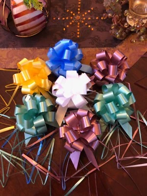 252 Vintage 4" Magic Beautiful Pull Bows with Ribbon-36 packages with 7 bows ea. - Image 1 of 4