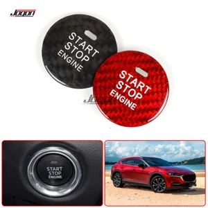 Carbon Start Stop Engine Switch Button Cover For Mazda CX-3 CX-4 CX-5 CX-8 CX-9 - Picture 1 of 9