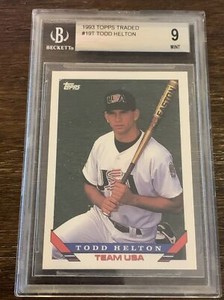 1993 TOPPS TRADED TODD HELTON RC #19T GRADED BGS 9 MINT
