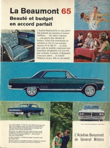 1965 ACADIAN BEAUMONT AUTOMOBILE ORIGINAL AD IN FRENCH - Picture 1 of 1