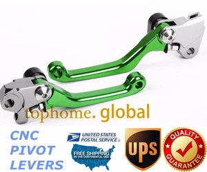 For Kawasaki KX250 2019-2020 CNC Clutch Brake Levers Dirt Pivot Green US - Picture 1 of 4