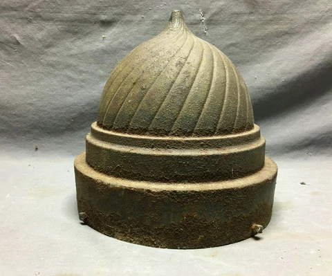 Antique Iron Post Finial Garden Shabby Vtg Chic Rusty Old 833-21B Cover