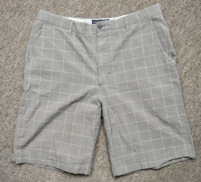 Шорты мужские BANANAREPUBLIC 38 серые клетчатые бермудские 100% хлопок летние - Изображение 1 из 4