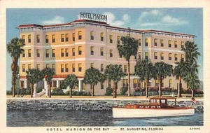 Hotel Marion St Augustine Florida 1940s linen postcard - Picture 1 of 2