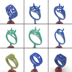 Anillo de boda menor 9 piezas diseño agujero diamante S1 | Anillos patrón cera molde WRB341 - Imagen 1 de 3