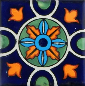 Azulejos de cerámica mexicana Talavera de 3 pies cuadrados 27 piezas 4x4 - C274 - Imagen 1 de 1