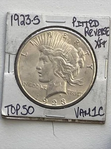 1923 S PEACE DOLLAR VAM 1C PITTED REVERSE TOP 50 PEACE DOLLAR!!!! - Picture 1 of 15