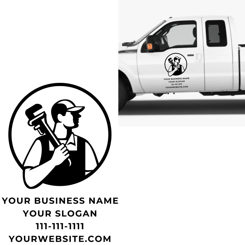 30" Custom Personalized Plumbing Business Vinyl Decal For Car Truck SUV - Image 1 of 1
