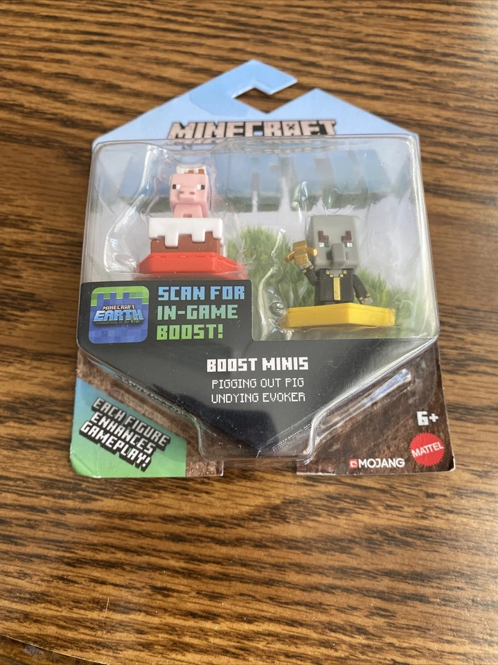 Minecraft Earth Boost Minis Pigging Out Pig & Undying Evoker Figure 2-Pack - Image 1 of 4