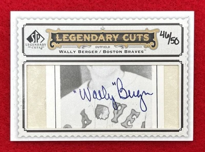 Wally Berger 2009 SP Legendary Cuts Cut Signature Autograph #d/50 Braves Auto - Image 1 of 2