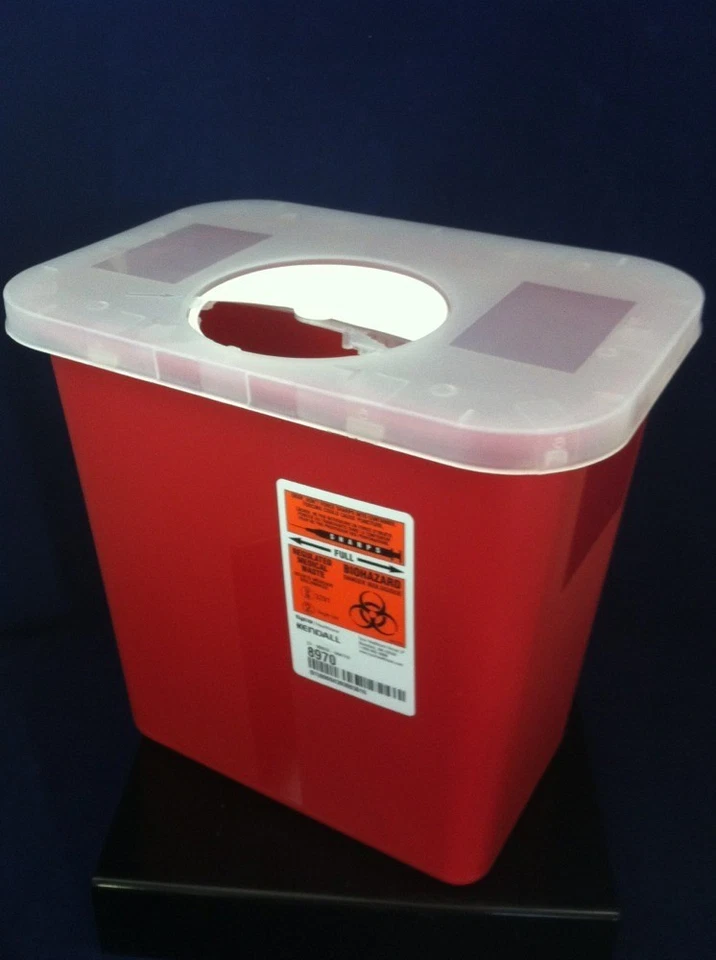 Kendall Sharps Container With Rotor Lid - 2 Gallon