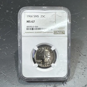 1966 SMS 25C Washington NGC MS 67 Special Mint Set Coin - Picture 1 of 2