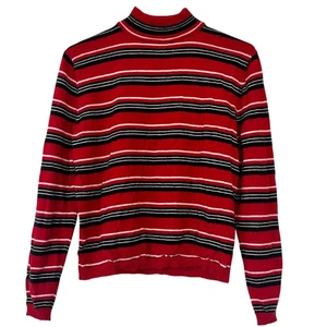 Vintage Pendleton Merinowolle gestreift Mock Neck Strick Pullover 90s Y2K Grunge S - Bild 1 von 10
