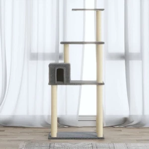 Rascador para gatos con postes de sisal 147 cm Multicolor Mascotas vidaXL - Imagen 1 de 39