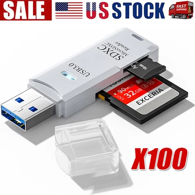 USB3.0 SD Card Reader for PC Micro SD Card to USB Adapter for Camera MemoryC lot - Image 1 of 4