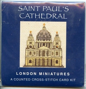 Miniaturas de Londres - Catedral de San Pablo - Pequeño KIT de tarjetas de punto de cruz contado - Imagen 1 de 2