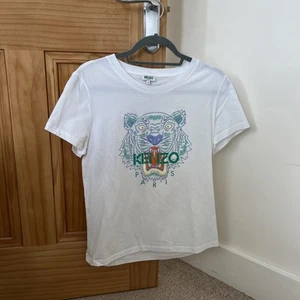 Kenzo Ladies Tiger Print T-shirt Selfridges London White - Large L RRP £85 New - Picture 1 of 5