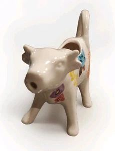 Milchkännchen in Kuhform, Pionierin im Ruhestand Blumenmuster, wunderschön! - Bild 1 von 18