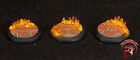 Figure Painters Bases 6 40mm Mozaic and Flames bases,Round lip, Warmachine