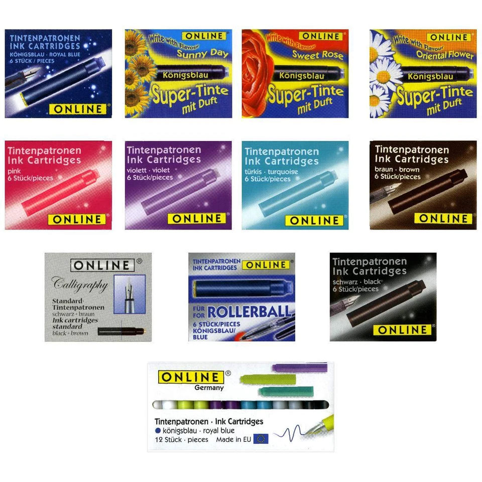 ONLINE Tintenpatronen kurz bunt farbig 6 Stück [Farbe wählbar] - Bild 1 von 1