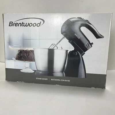 Mezclador de pie Brentwood SM-1153 5 velocidades + turbo negro con batidores nuevo en caja Foto 1 de 4